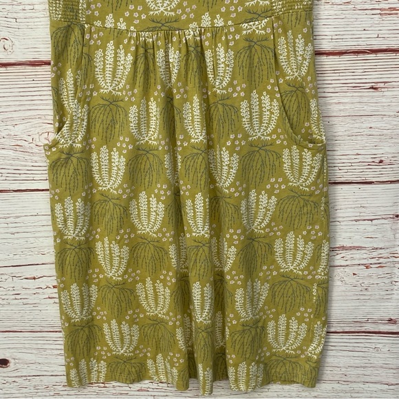 Boden Margot Scoop Neck Olive Green Botanical Print Dress Sz 6 - Picture 5 of 11